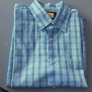 ❤️Host Picks❤️[XL]Robert Talbott Carmel  Cotton Squares Striped Blue Dress Shirt